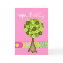 Happy Birthday Tree on a String Greeting Card by ingewillsen Happy Birthday Tree on a String Greeting Card