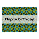 happy birthday Turquoise Green Circles Card