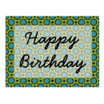 happy birthday Turquoise Green Postcard