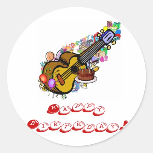 Happy Birthday Ukulele Stickers! Zazzle