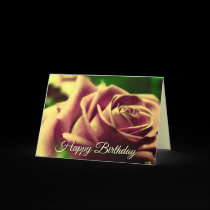 Happy Birthday Vintage Antique Rose Flower Card cards