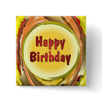 Happy Birthday Warped buttons