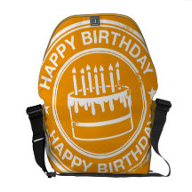 Happy Birthday -white rubber stamp effect- Courier Bag