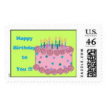 Happy Birthday Wishes postage by julesbartlett Happy Birthday Wishes postage