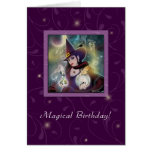 Happy Birthday - Witch Purple Magic Greeting Cards