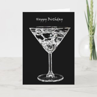 Happy Birthday with a Martini Greeting Card