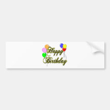 Happy Birthday with Balloons 2 Bumper Sticker