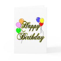 Happy Birthday with Balloons 2 Card