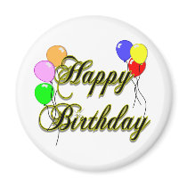 Happy Birthday with Balloons 2 Magnet