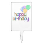 Happy Birthday With Balloons Rectangular Cake Pick