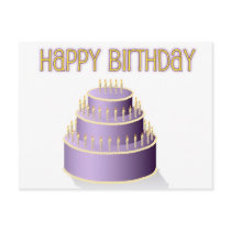 Happy Birthday with Cake postcards