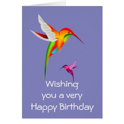 Happy birthday with hummingbirds card | Zazzle