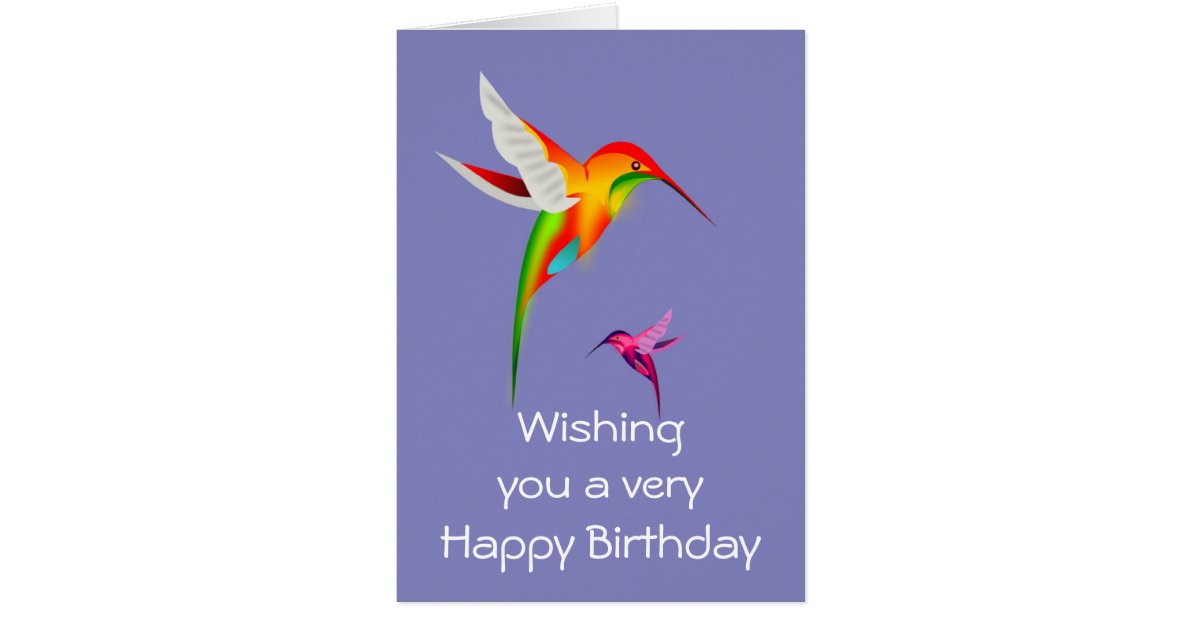 Happy birthday with hummingbirds card | Zazzle