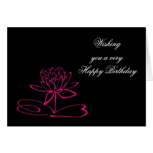 Happy birthday with lotus flower card Zazzle