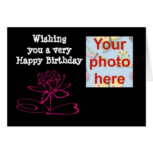 Happy birthday with lotus flower greeting card Zazzle