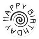 Happy Birthday with spiral stickers by artberry Happy Birthday with spiral stickers