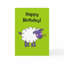 Happy birthday (woolly sheep) greeting cards