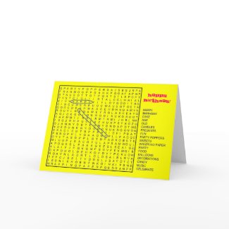 Happy Birthday Word Search Greeting Card