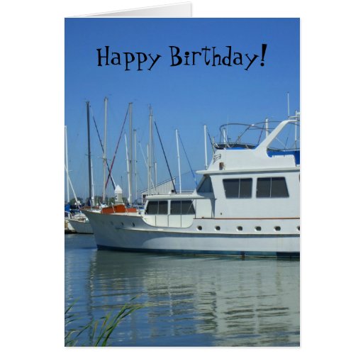Happy Birthday Yacht greeting card Zazzle