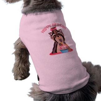 Happy Birthday Yorkie Shirt for Dogs Pet T-shirt