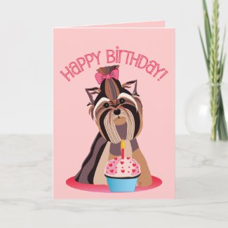 Happy Birthday Yorkshire Terrier Card
