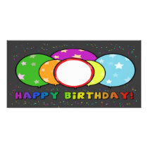 Happy Birthday Your Photo Card Balloons Rainbow