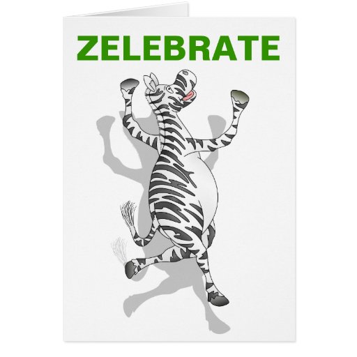 Happy Birthday Zebra celebration Card Zazzle