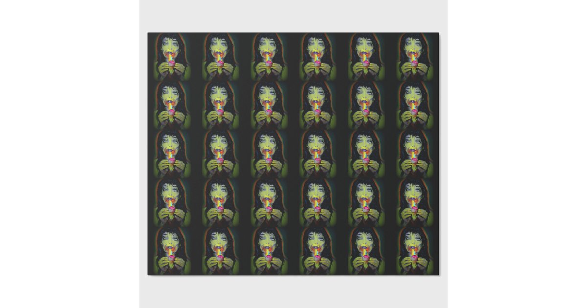 'Happy Birthday Zombie' on Glossy Wrapping Paper Zazzle