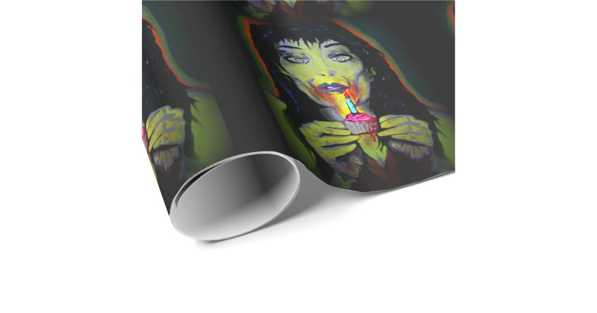 'Happy Birthday Zombie' on Glossy Wrapping Paper Zazzle