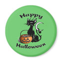 Happy Black Cat magnets by bonfirehalloween Happy Black Cat magnets