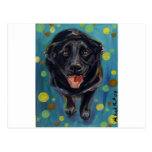Happy black lab bubbles post card