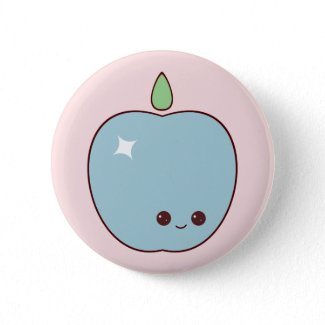 Happy Blue Apple Pin button