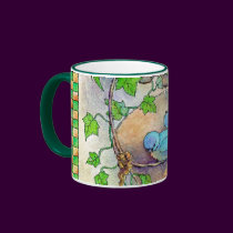 HAPPY BLUE BIRDS by SHARON SHARPE mugs