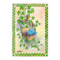 HAPPY BLUE BIRDS by SHARON SHARPE posters