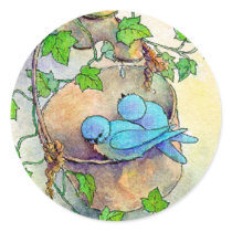 HAPPY BLUE BIRDS by SHARON SHARPE stickers