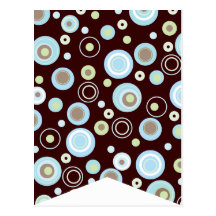 Happy Blue Dot Party Flag Bunting Banner Post Card
