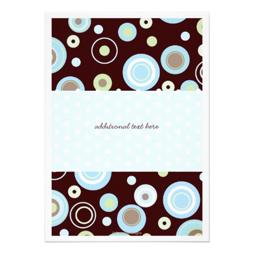 Happy Blue Dots Baby Photo Christening Invitation