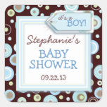 Happy Blue Dots Boy Baby Favor & Envelope Sticker