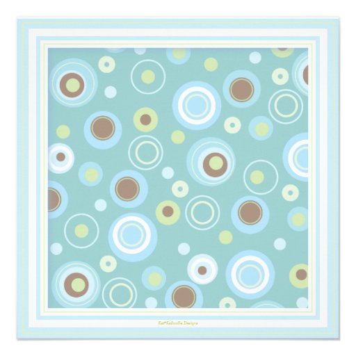 Happy Blue Dots Boy Baby Shower Invitation