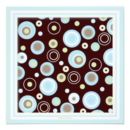 Happy Blue Dots Twin Boy Couples Baby Shower Personalized Announcements