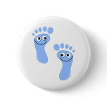 Happy Blue Feet Pinback Button
