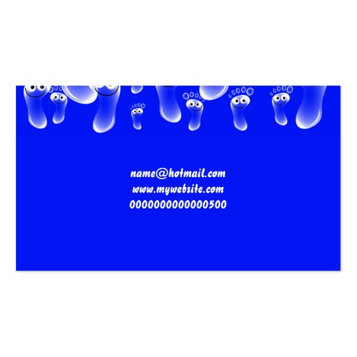 Happy Blue Feet, Your Name Here Business Card Template (back side)