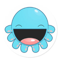 Happy Blue Octopus stickers by Skedoodle Happy Blue Octopus stickers