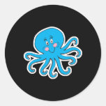 happy blue octopus stickers