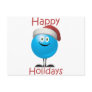 Happy blue ornament wishing a merry christmas post cards