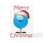 Happy blue ornament wishing you a merry christmas card