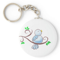 Happy Bluebird Key Chain