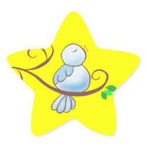 Happy Bluebird Star Sticker