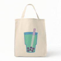 Happy Boba Tea Bubbles Canvas Bags