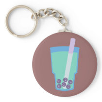 Happy Boba Tea Bubbles Keychain